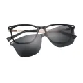 Fred - Square Black Clip On Sunglasses for Men & Women